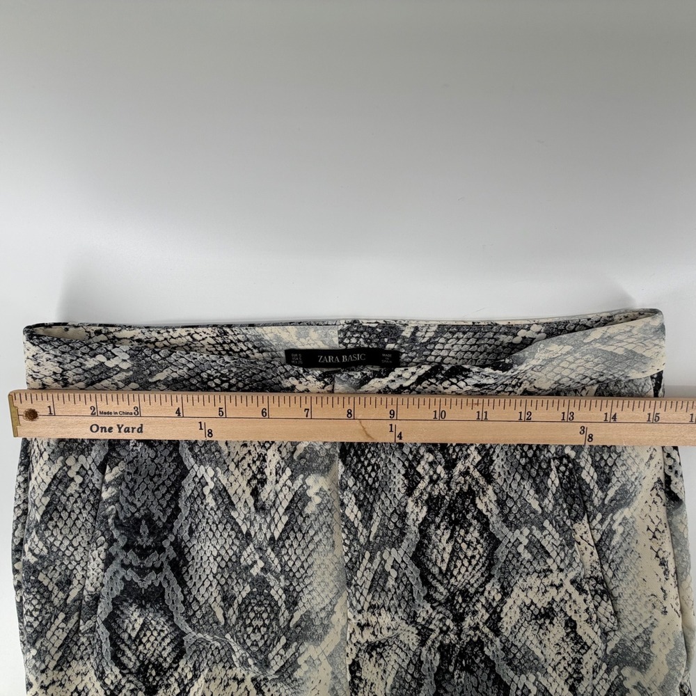 ZARA BASIC Snake Print Pants Women Size S High Rise Straight Leg Trousers - Picture 6 of 9